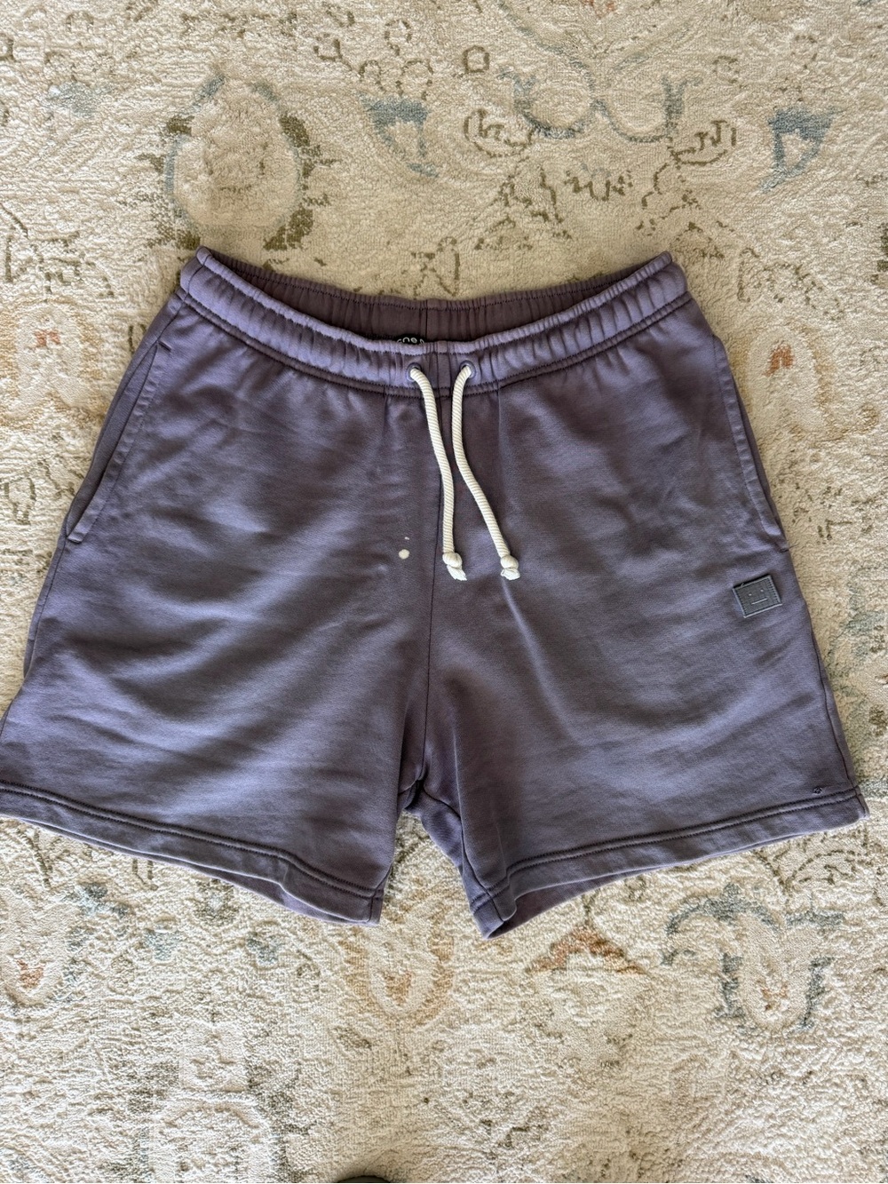 Acne Relaxed Drawstring Athletic Shorts in Dusty Mauve Acne Studios